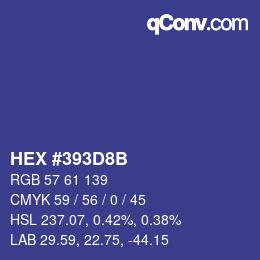 颜色代码: HEX #393D8B | qconv.com
