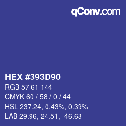 Farbcode: HEX #393D90 | qconv.com