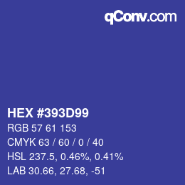 カラーコード: HEX #393D99 | qconv.com