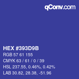 Code couleur: HEX #393D9B | qconv.com