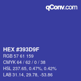 Farbcode: HEX #393D9F | qconv.com
