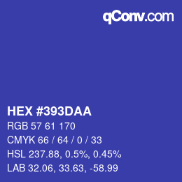 颜色代码: HEX #393DAA | qconv.com