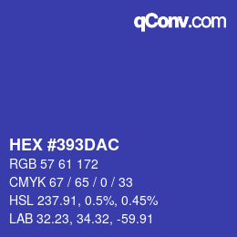 颜色代码: HEX #393DAC | qconv.com