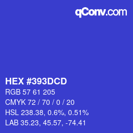 カラーコード: HEX #393DCD | qconv.com