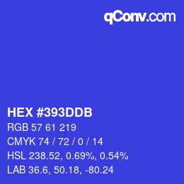 カラーコード: HEX #393DDB | qconv.com