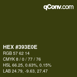 Color code: HEX #393E0E | qconv.com