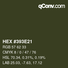 Color code: HEX #393E21 | qconv.com