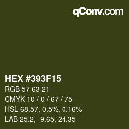 Color code: HEX #393F15 | qconv.com