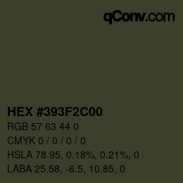 Color code: HEX #393F2C00 | qconv.com