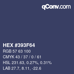 カラーコード: HEX #393F64 | qconv.com