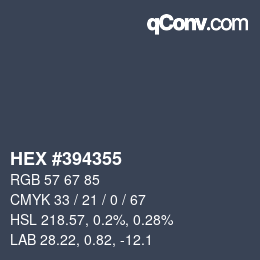 Código de color: HEX #394355 | qconv.com