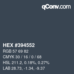 Color code: HEX #394552 | qconv.com