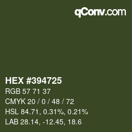 Color code: HEX #394725 | qconv.com