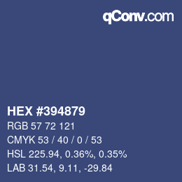 Color code: HEX #394879 | qconv.com