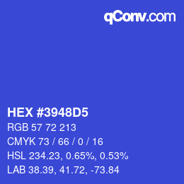 Color code: HEX #3948D5 | qconv.com