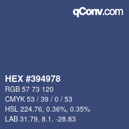 Color code: HEX #394978 | qconv.com