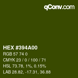 カラーコード: HEX #394A00 | qconv.com