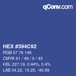 Color code: HEX #394C92 | qconv.com