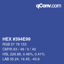 Color code: HEX #394E99 | qconv.com