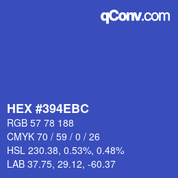 Farbcode: HEX #394EBC | qconv.com