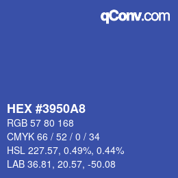 カラーコード: HEX #3950A8 | qconv.com
