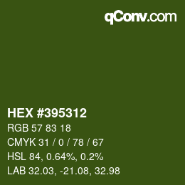 Código de color: HEX #395312 | qconv.com