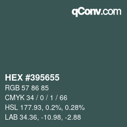 カラーコード: HEX #395655 | qconv.com