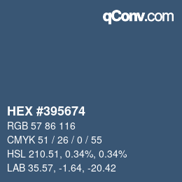 Farbcode: HEX #395674 | qconv.com