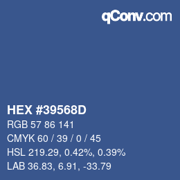 Color code: HEX #39568D | qconv.com