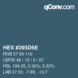 カラーコード: HEX #395D6E | qconv.com