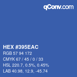Farbcode: HEX #395EAC | qconv.com