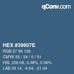 Color code: HEX #39607E | qconv.com