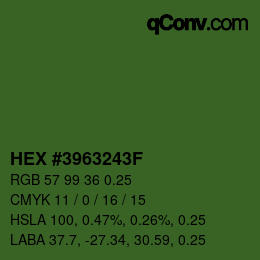 Farbcode: HEX #3963243F | qconv.com