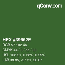 Color code: HEX #39662E | qconv.com