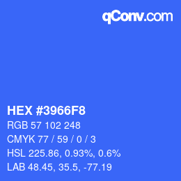 カラーコード: HEX #3966F8 | qconv.com