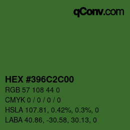 Farbcode: HEX #396C2C00 | qconv.com