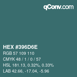 Color code: HEX #396D6E | qconv.com