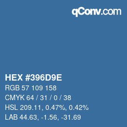 Color code: HEX #396D9E | qconv.com