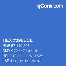 Color code: HEX #396ECE | qconv.com