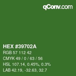Color code: HEX #39702A | qconv.com