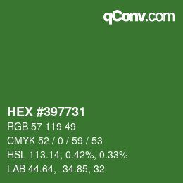 カラーコード: HEX #397731 | qconv.com