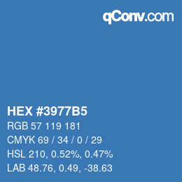 Color code: HEX #3977B5 | qconv.com