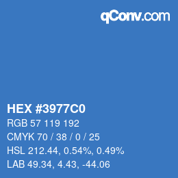 Color code: HEX #3977C0 | qconv.com