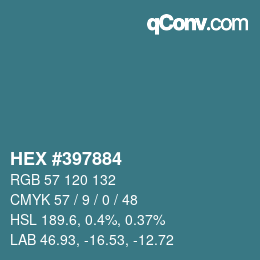 Color code: HEX #397884 | qconv.com