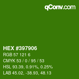 カラーコード: HEX #397906 | qconv.com