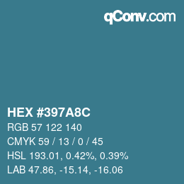 Color code: HEX #397A8C | qconv.com