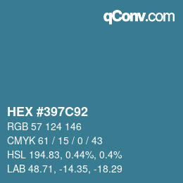 Color code: HEX #397C92 | qconv.com