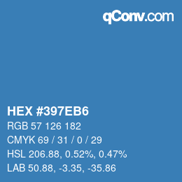 Color code: HEX #397EB6 | qconv.com