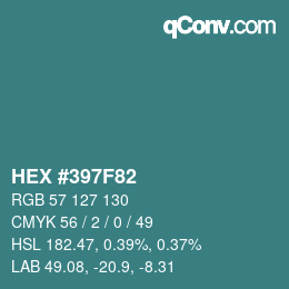 Color code: HEX #397F82 | qconv.com