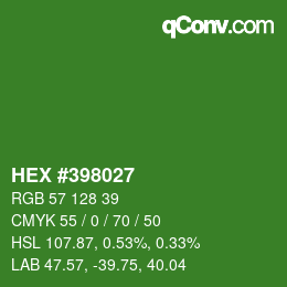 カラーコード: HEX #398027 | qconv.com
